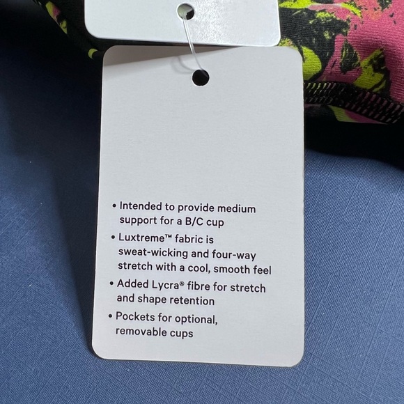 Lululemon Energy Bra Luxtreme NWT Size 4 Inflect Floral Highlight Yellow Multi - Picture 10 of 12